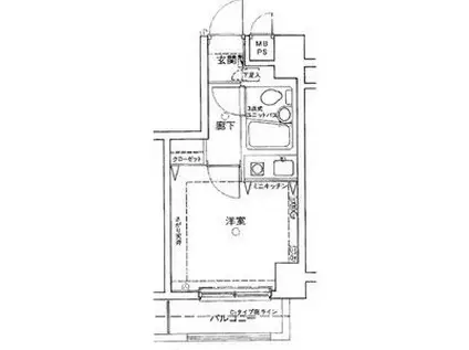 クリオ鵜の木壱番館(ワンルーム/4階)の間取り写真