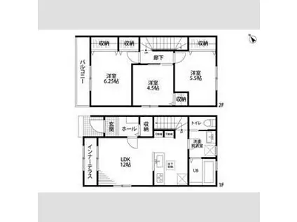 リーブルファイン則武Ⅱ(3LDK/1階)の間取り写真