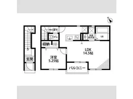 リーブルファイン則武Ⅱ(1LDK/2階)の間取り写真