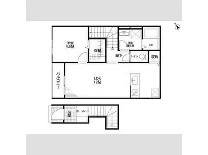 リーブルファイン則武Ⅱ(1LDK/2階)の間取り写真