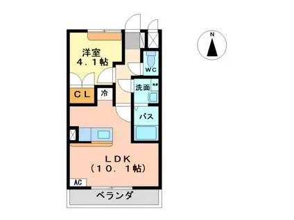 サンクチュアリ5(1LDK/2階)の間取り写真