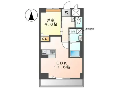 CHATEAU LIEN(1LDK/2階)の間取り写真