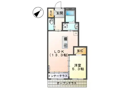 CASA DI CREA(1LDK/1階)の間取り写真