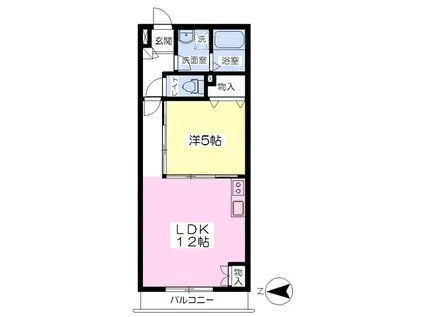 MAISON DE GEO(1LDK/2階)の間取り写真