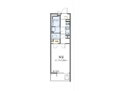 レオネクストさくらブリアン(1K/3階)の間取り写真