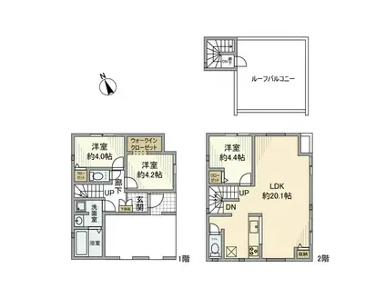 東京都浅草線 浅草橋駅 徒歩3分 2階建 築2年(3LDK)の間取り写真