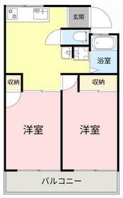 ホワイトハイツ峰(2DK/2階)の間取り写真