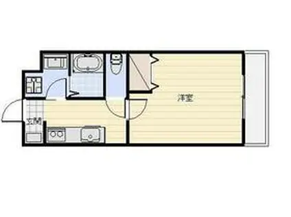 ローリエ初生(1K/1階)の間取り写真