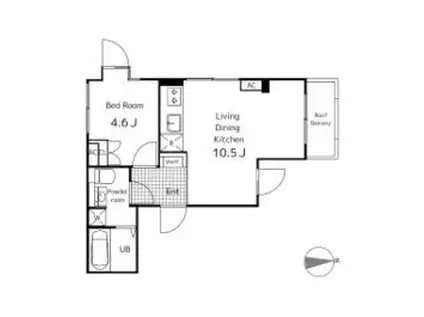 SOU三軒茶屋2(1LDK/3階)の間取り写真