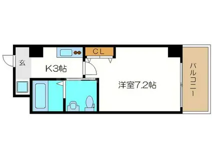 サザン長柄(1K/8階)の間取り写真