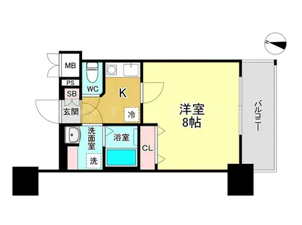 プレサンス梅田(1K/15階)の間取り写真