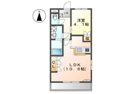 ヴィラMS(1LDK/1階)の間取り写真