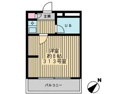 パークハイム(1K/3階)の間取り写真