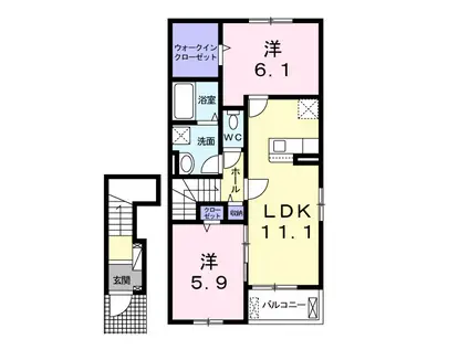 エスリーア(2LDK/2階)の間取り写真