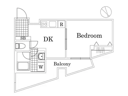ヴェルヒルズ町田(1DK/6階)の間取り写真
