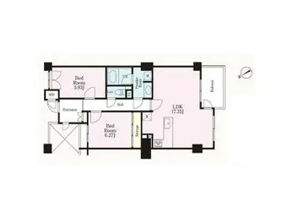 カスタネア栗平(2LDK/5階)の間取り写真