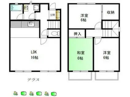グリーンヒル習志野(3LDK)の間取り写真
