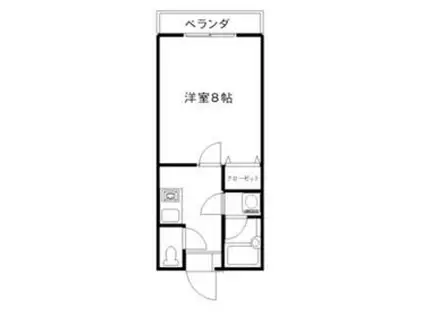 KMハイツ(1DK/1階)の間取り写真