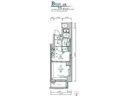 MAXIV西国立(1K/8階)の間取り写真