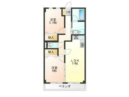 ケルムスコットコート(2LDK/2階)の間取り写真
