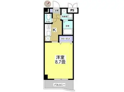 ラ・ソーティム・ドゥ・プリムベル(1K/2階)の間取り写真