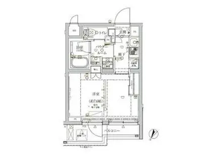 クレイシア新宿ノース(1K/1階)の間取り写真