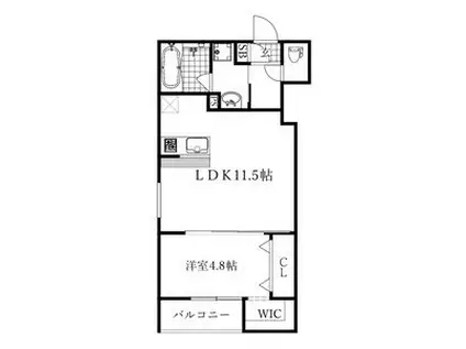 CIEL(1LDK/1階)の間取り写真