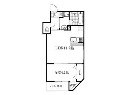 CIEL(1LDK/2階)の間取り写真