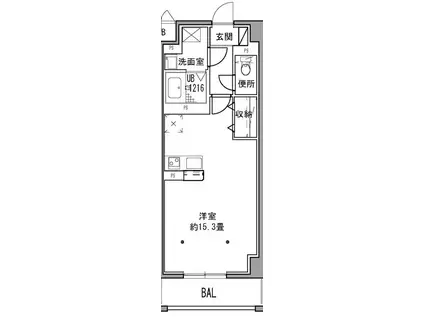 S-FORT宇都宮南大通(ワンルーム/9階)の間取り写真