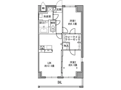 S-FORT宇都宮南大通(2LDK/5階)の間取り写真