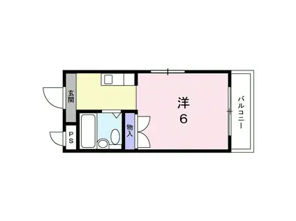 S・H星ヶ丘ハイツ(1K/4階)の間取り写真