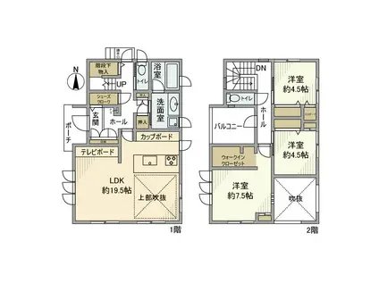 名古屋市桜通線 野並駅 徒歩18分 2階建 築9年(3LDK)の間取り写真