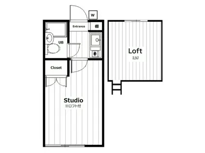 カルタス21戸田第5(1K/2階)の間取り写真