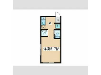 メゾンルミエールⅡ(1K/2階)の間取り写真