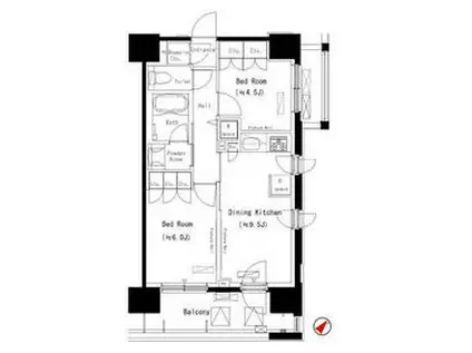 パークアクシス西船橋本郷町(2DK/4階)の間取り写真