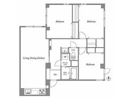 エステートピア緑地(3LDK/1階)の間取り写真