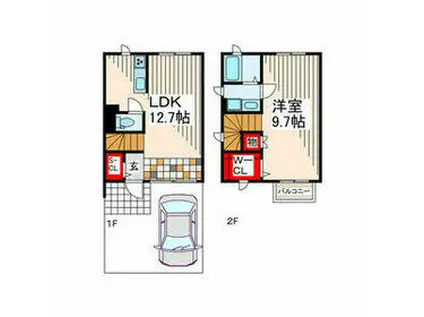 Ｋａｇｕｙａ　Ｓ(1LDK)の間取り写真