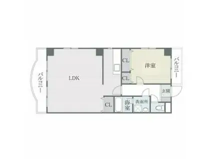 アーバンビラ大名(1LDK/3階)の間取り写真