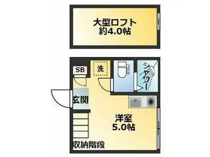 ハーモニーテラス志茂4(ワンルーム/1階)の間取り写真