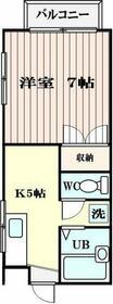 ホワイトハイツ渡辺(1K/2階)の間取り写真