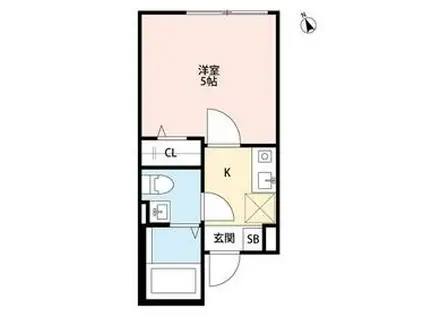 T.A北区上中里3丁目A棟(1K/2階)の間取り写真