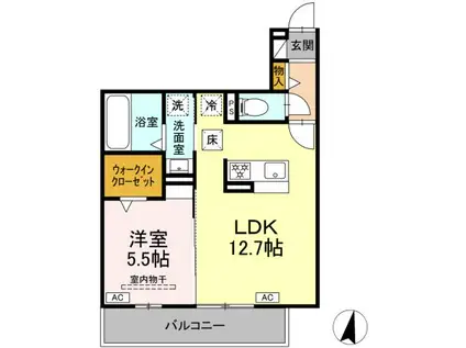 D-HILLS子安Ⅲ(1LDK/1階)の間取り写真
