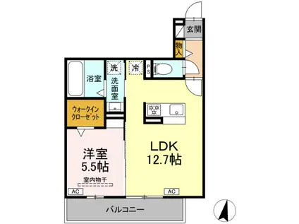 D-HILLS子安Ⅲ(1LDK/2階)の間取り写真