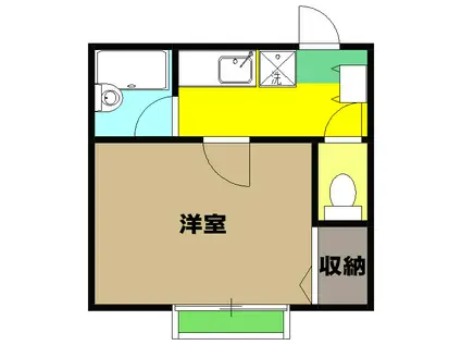 OZ弐番街B(1K/1階)の間取り写真