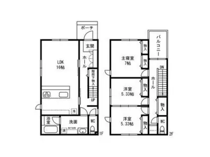 阪急電鉄宝塚線 服部天神駅 徒歩5分 2階建 築2年(3LDK)の間取り写真