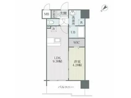 モダンパラッツォ博多RIVA2(1LDK/4階)の間取り写真