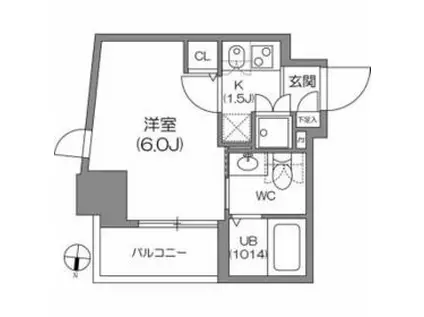 アジールコート中野坂上(1K/7階)の間取り写真