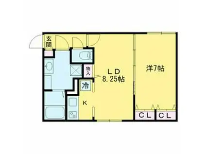 BRANCHE 桜新町 Ⅱ(1LDK/3階)の間取り写真