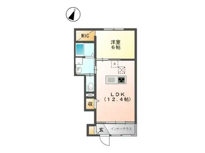 アンソレイユ(1LDK/1階)の間取り写真