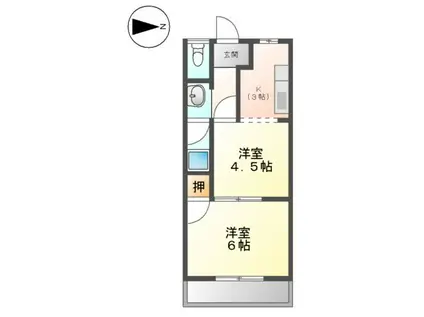 アーバンハウスTAKADA(2K/2階)の間取り写真